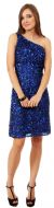 Main image of One Shoulder Short Party Dress with Textured Sequins